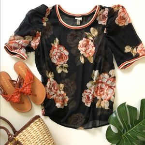 a new day floral blouse